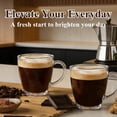 thumbnail image 5 of Yalumo Glass Coffee Mugs Set of 6, 12oz Clear Coffee Cups with Handle, Tea Cup Set for Hot/Cold Beverages, Glass Mugs for Tea, Latte, Cappuccino, Juice, Smoothies, 5 of 7