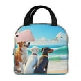 thumbnail image 3 of Portable Lunch Bag Insulated Beagle Dogs On Beach Illustration Lunch Box Reusable Tote Bag Unisex for Work, Travel, Picnic, Office, Camping, Hiking, Picnic, Beach, 3 of 7