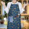 thumbnail image 6 of Cartoon Construction Vehicles Traffic Cones Apron-Garden Aprons for Women with Pockets-Cotton Linen Waterproof Kitchen Cooking Gardening Aprons Adjustable for Kitchen,Cooking,BBQ and Salon 33x27 Inch, 6 of 7