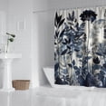 thumbnail image 3 of Ink Painting Flower Grey and Blue Shower Curtains,Farmhouse Shower Curtains for Bathroom, Bath Shower Curtain Sets Waterproof Fabric Decor 72×72inch, 3 of 4