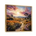 thumbnail image 2 of Designart "Majestic Spin in Green and Pink" Landscapes Floater Framed Canvas Print, 2 of 7