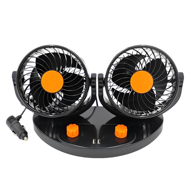 Ventilador La Pantalla Control Central Del Automóvil Autos 12 V/24V Doble Cabecera MUTE Enfriamiento Viento (2)