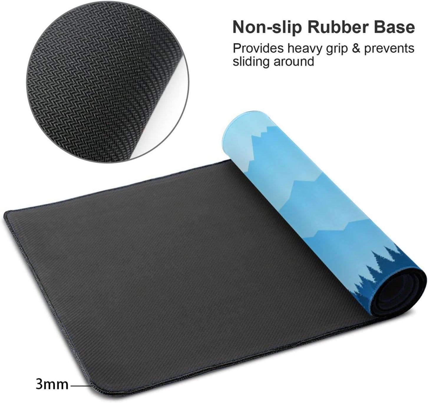 Blue Mountain Forest Landscape Mouse Pad Gaming XL Large Mousepad Desk Mat, Long Extended Big Keyboard Pads for Gaming and Office PC Laptop Computer, 31.5 X 11.8 Inch, Immerse in Nature