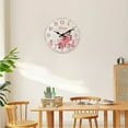 thumbnail image 2 of Farmhouse Wall Clock for Kitchen 12 Inch Pink Rose Wall Clocks Battery Operated Flower Wall Clock for Women, 2 of 7