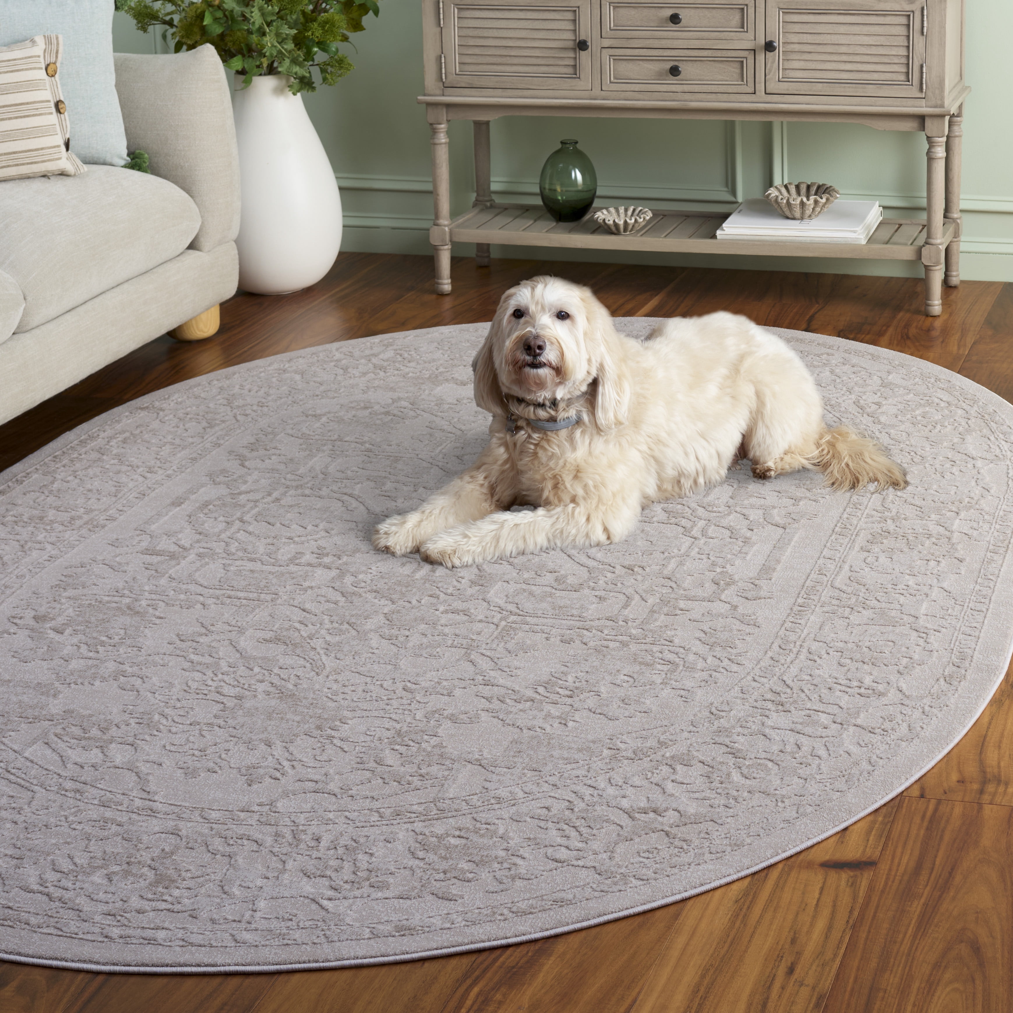 Safavieh Reflection Christy Oriental Area Rug, Creme/Ivory, 6' x 8' Oval