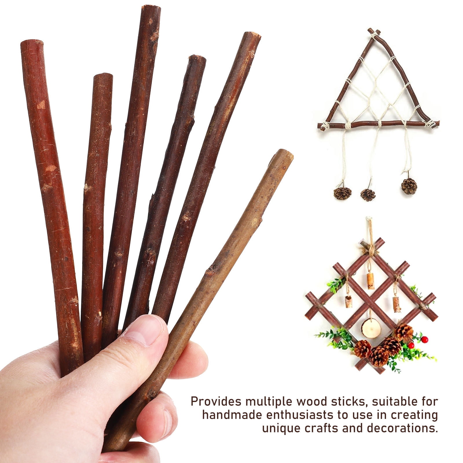 Worgeous 200 Pcs  Wood Sticks Craft Sticks Wood Craft Sticks Log Sticks Craft Twigs Natural Sticks Rustic Home Decors