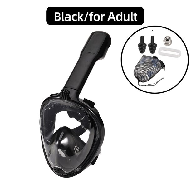 Máscara de esnórquel de cara completa para adultos y niños, máscara de buceo, natación, vista amplia, antiniebla, antifugas, sistema de respiración seguro, regalo