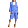 thumbnail image 2 of Ksrymi 2 Piece Sets for Women 2-Piece Blazer & Culottes Set – Solid Notch Lapel Button-Down Long Sleeve Blazer with Flap Pockets, Knee-Length Wide Leg Pants Two Piece Sets for Women, 2 of 6