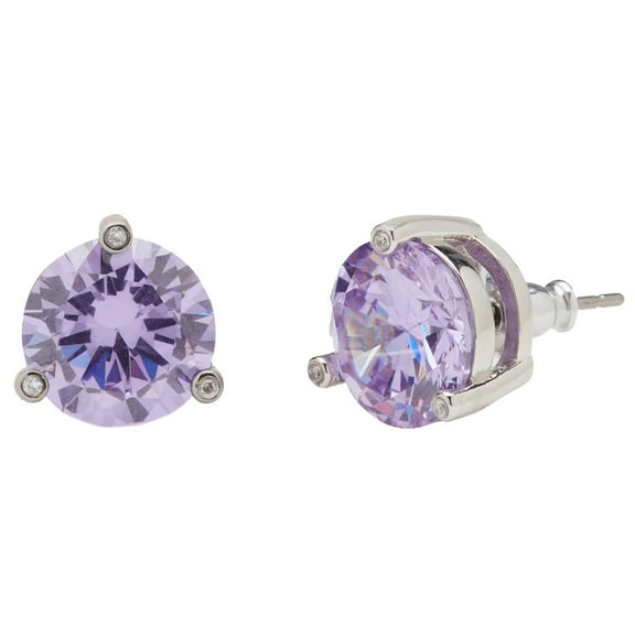 Kate Spade New York Women's Rise and Shine Silver Plated Studs (Light Amethyst)