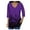 Purple, variant on LEAVINGSUO Women's Plus Size Round Neck Long Sleeve Women's Lace 3/4 Sleeve V Neck T Shirt Ladies Floral Blouse Tunic Tops Plus Size