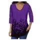 thumbnail image 2 of ICHUANYI Clearance Women's Lace 3/4 Sleeve V Neck T Shirt Ladies Floral Blouse Tunic Tops Plus Size(Purple, XL) ICHUANYI WER2023080705838, 2 of 4