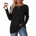 thumbnail image 5 of Ronuti Long Sleeve Shirts for Women Tunic Tops Thumb Hole Oversized Tshirts Fall Outfits, 5 of 8
