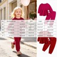 thumbnail image 4 of yboeqw Toddler Girls Set Ribbed Knit Long Sleeve Cute Embroidered Ruffle Top and Pant 2 Piece Outfit for 9 12 18 Months 2T 3T,Size 6-9 Months, 4 of 9