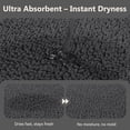 thumbnail image 3 of SIXHOME Knitted Loop Plush Bath Mat Soft Absorbent 17"x24" Bathroom Rug with Non-Slip Backing Quick Dry Machine Washable Bath Rug Dark Gray, 3 of 7