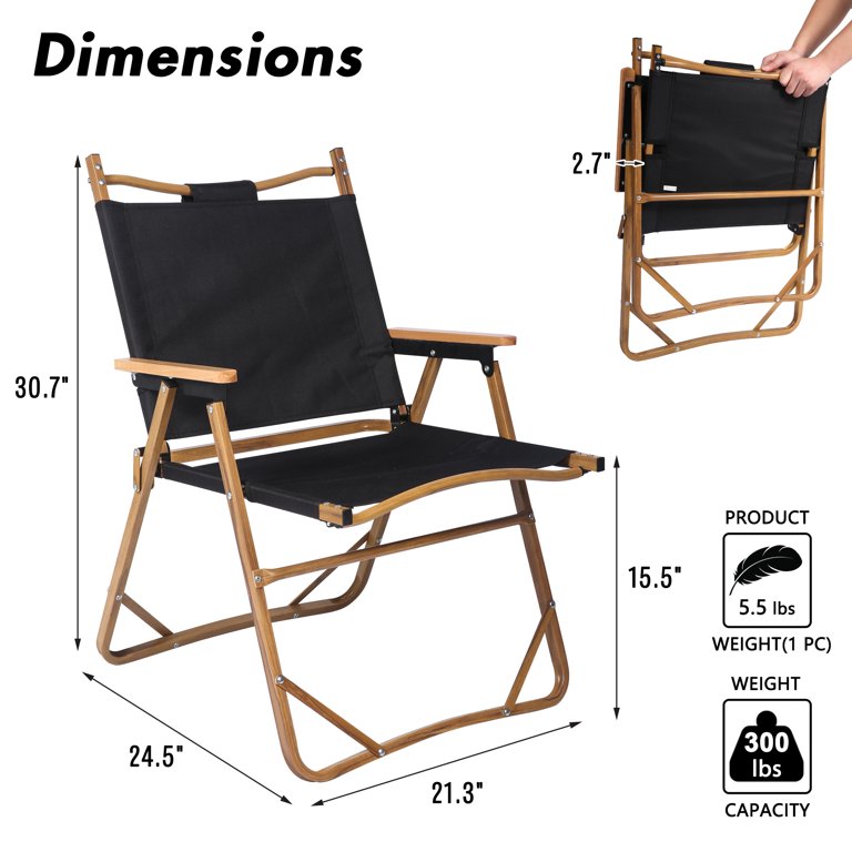 2 Pack Folding Lightweight Aluminum Chairs for Living Room, Patio, Backyard, Beach