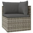 thumbnail image 3 of vidaXL 4 Piece Garden Lounge Set with Cushions Grey Poly Rattan, 3 of 5