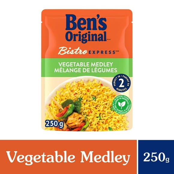 BEN'S ORIGINAL BISTRO EXPRESS mélange de légumes riz long grain d'accompagnement, sachet de 250 g La perfection à tout coupMC