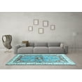 thumbnail image 3 of Ahgly Company Indoor Rectangle Geometric Light Blue Traditional Area Rugs, 3' x 5', 3 of 4