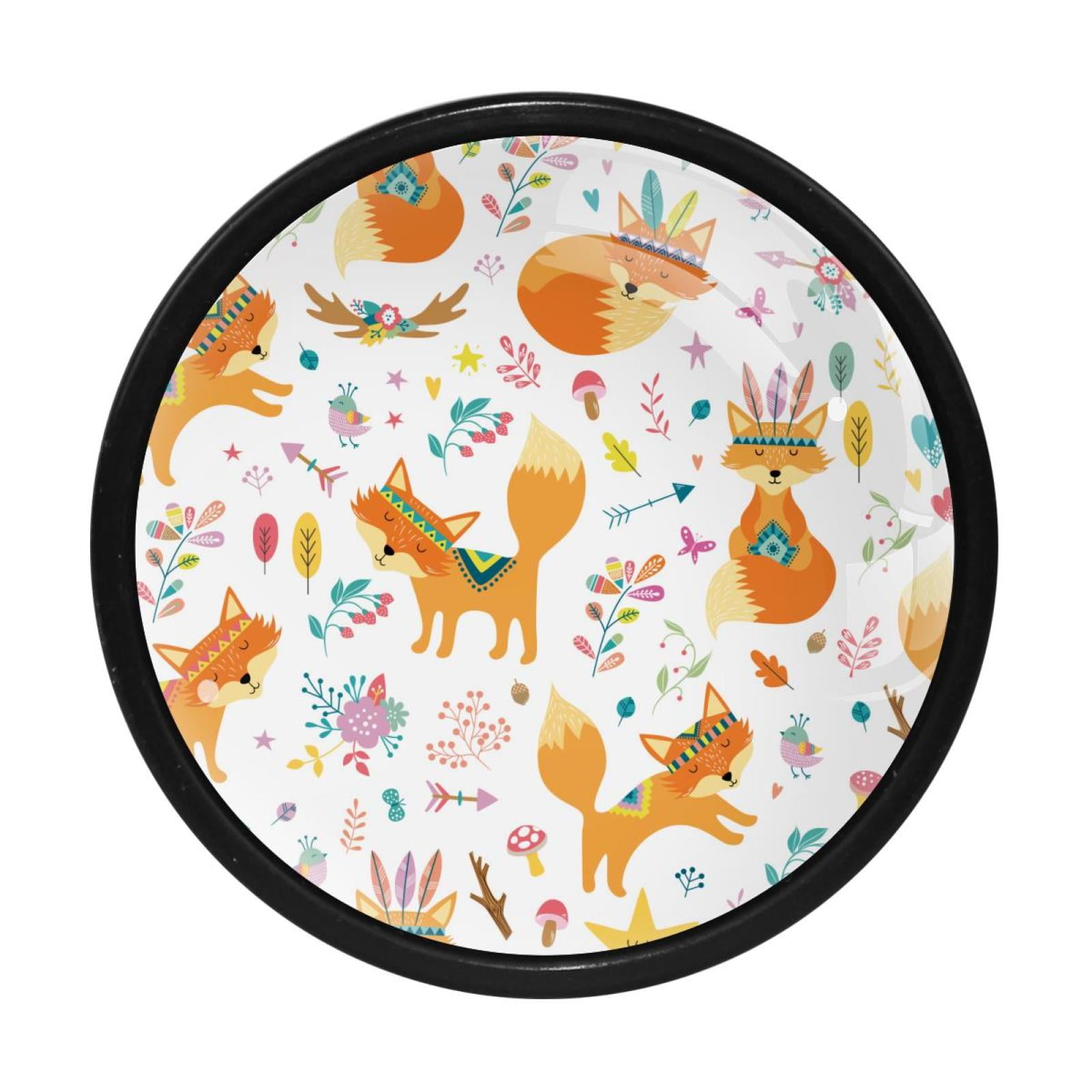 4 Pcs Fox Knobs for Kitchen Cupboard Dresser Bookcase Drawer