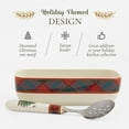 thumbnail image 3 of Spode Christmas Tree Tartan Cranberry Sauce Serving Dish with Slotted Spoon (8"x 4.25") - Rectangular Holiday Server with Plaid Border - Dishwasher, Microwave, Freezer Safe Serveware for Entertaining, 3 of 7