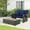 Navy, variant on Costway Patio Rattan Daybed Set Wicker Loveseat Sofa with Ottoman & Retractable Side Tray
