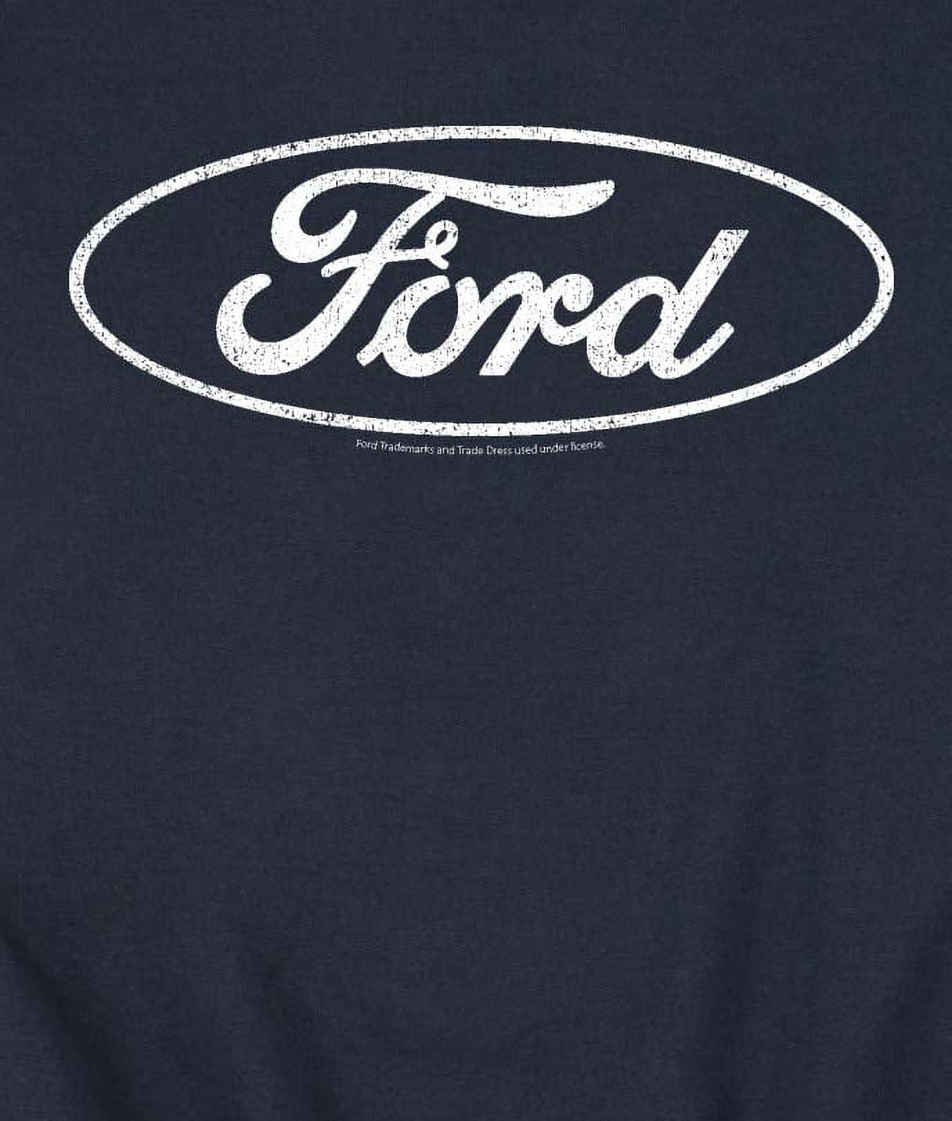 Ford - Ford One Color Circle Logo - Men's Crew Fleece Pullover Sweatshirt