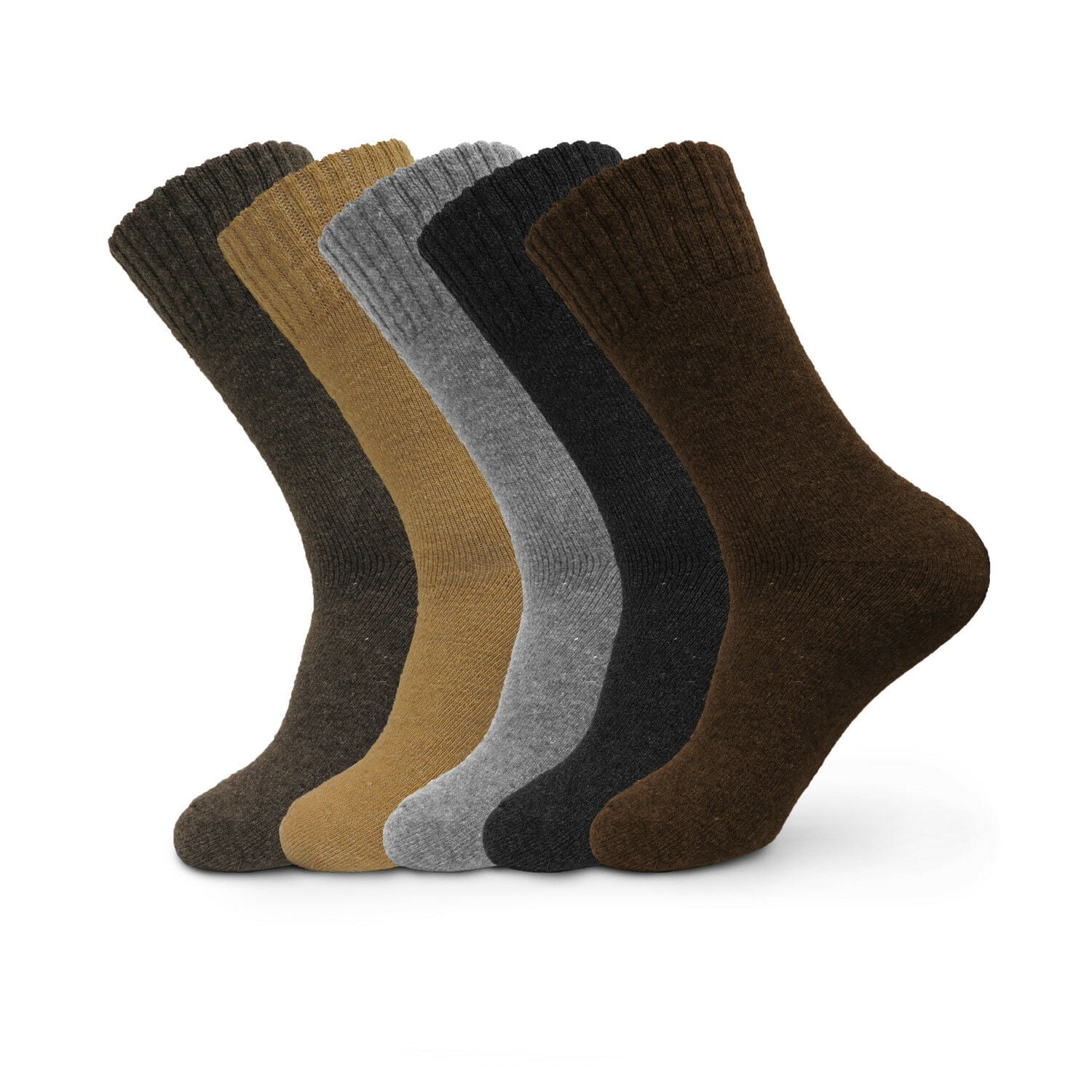 4 Pairs Men's Warm Heavy Duty Gray Merino Wool Winter Work Socks Weatherproof 