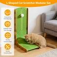 thumbnail image 5 of Qiyester L-Shaped Cat Scratching Board Pet Scratcher Large Lounge Vertical & Horizontal Scratching Post Furniture Protector (Model 2), 5 of 9