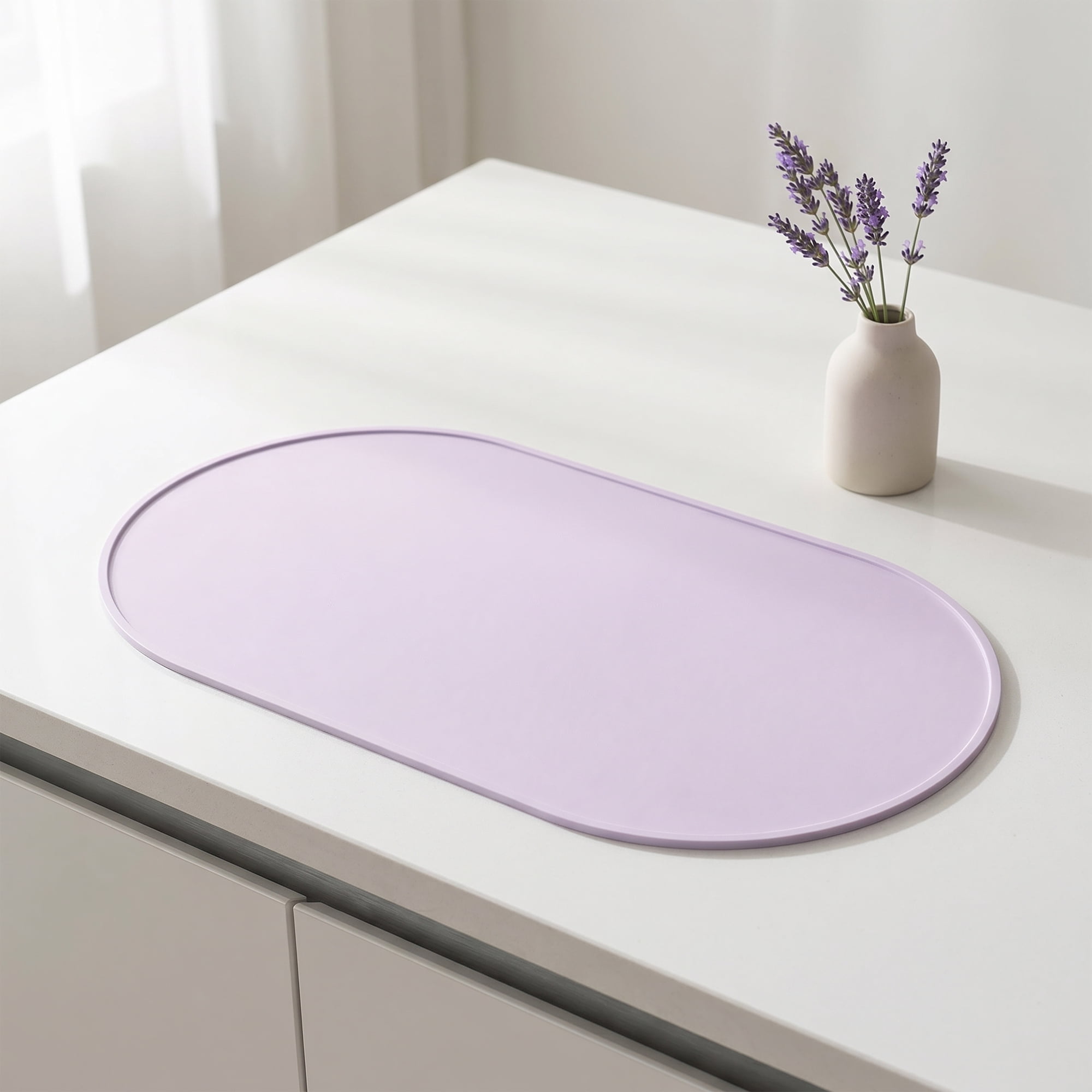 Unique Bargains 6 Pack Silicone Placemats for Kitchen Dining Table Decor Purple 21"x11"