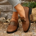 thumbnail image 2 of Vibrex Flats Shoes for Women Boot Ankle Boot Comfortable Casual Shoes Women's Loafers Low Heel Ankle Boots Round Toe Slip On Casual Shoes with Metal Buckle Stylish Leather Footwear for Everyday Wear, 2 of 9