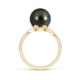 thumbnail image 2 of ANGARA Tahitian Cultured Pearl Bypass Ring with Diamond Halo in 14K Yellow Gold for Women | June Birthstone, Birthday, Anniversary, Jewelry Gift for Women | Pearl Ring, 2 of 8
