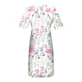 thumbnail image 4 of Robes Maxi d'Été pour Femmes 2023 Robe Décontractée à Manches Courtes Col en V Imprimé Robe Décontractée avec Poches Robe à Manches Courtes en Liquidation, 4 of 6