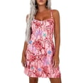 thumbnail image 4 of PRETTYGARDEN Women's Summer Dresses Casual Print Spaghetti Strap Sleeveless Sundress Beach Vacation Cover Ups, 4 of 10