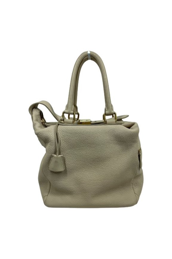 Pre-Owned CELINE Old logo Bag Hand Bag Beige (Good)