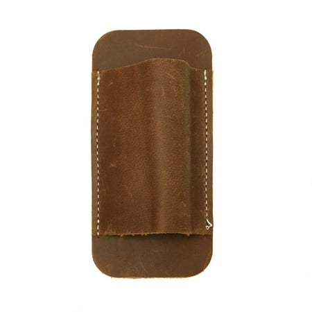 Hanging Faux Leather Knife Waist Pouch Outdoor Leather Holster Through Belt for EDC Tools and Hunting Gear
