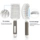 thumbnail image 2 of Volumizing Curved Scalp Massage Comb for Women, Home Hair Detangling and Styling Ribbed Brush - White - Single Piece, 2 of 5