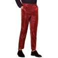 thumbnail image 4 of INSPIRE CHIC Glitter Pants for Men's 70s Disco Metallic Trousers Straight Leg Party Sequin Pants 36 Red, 4 of 5