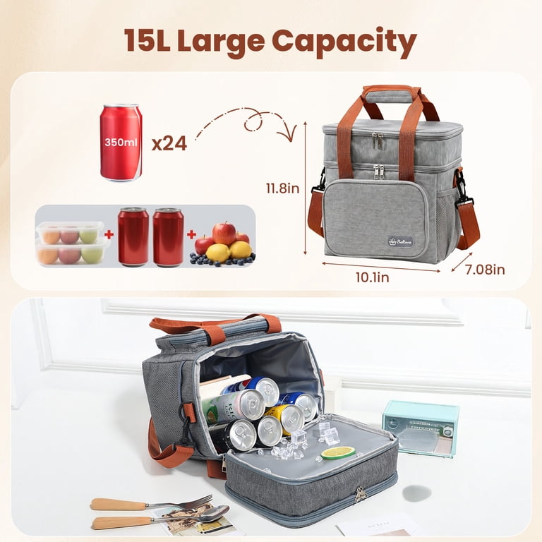 AARTVARK TEES Double Deck Lunch Bag, 15L Gray photo 6