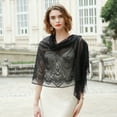 thumbnail image 3 of RIIQIICHY Womens Floral Lace Scarf Pashmina Scarves for Women Shawls and Wraps for Evening Dresses Black, 3 of 6