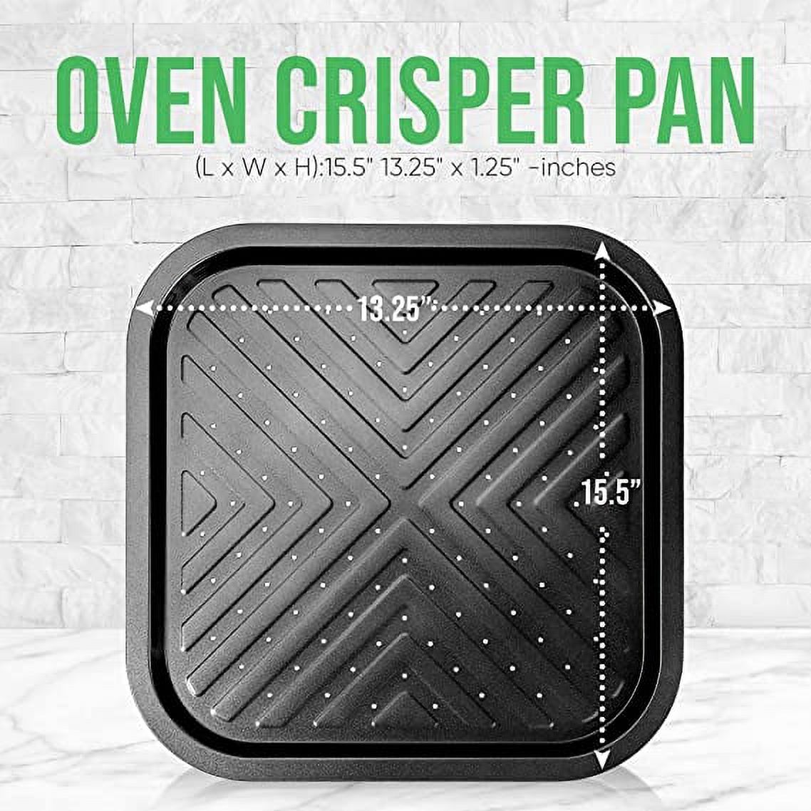 NutriChef Non-Stick Oven Crisper Pan, Deluxe Carbon Steel Bake Pan, Quality Metal Bakeware (Black)