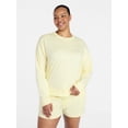 thumbnail image 2 of Joyspun Women's French Terry Knit Long Sleeve Lounge Sleep Top, Sizes XS-3X, 2 of 6