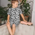 thumbnail image 4 of Easygdp Ensemble de Pyjama Noir et Blanc pour Halloween, Manches Courtes et Sommeil, 2 Pcs, TG, 4 of 6
