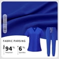 thumbnail image 2 of VIAOLI Women's Jogger Scrub Set -  Soft Stretch V-Neck Top & Elastic Waist Pants Uniform, 8 Colors, 2 of 6