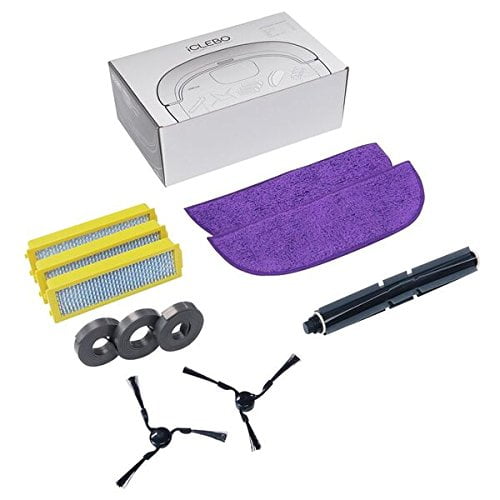 iClebo Kit de Pièces de Recharge, Comprend Brosses et Filtres pour Aspirateur Robot Omega