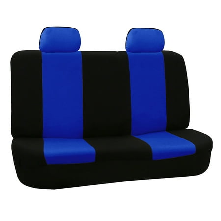FH Group Universal Flat Cloth Seat Covers for Bench Seat, Blue and