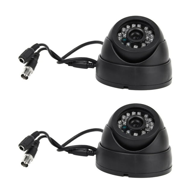 2X Negro Camaras de Vigilancia PAL 1/3 pulgada CMOS 700TVL 24 LED IR Corte 3,6 mm Camara de CCTV
