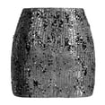 thumbnail image 5 of Letdown Women's Sequin Mini Skirt High Waisted Bodycon Sparkly Party Skirt Shiny Club Night Out Skirt, 5 of 5