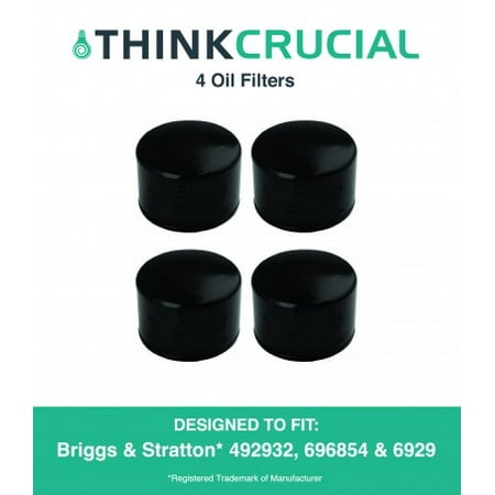 Briggs Stratton John Deere - 4 Briggs & Stratton 492932 Oil Filter, Fits Oregon 83-013, John Deere LG492932S & Kohler 25-050-01 28-050-01