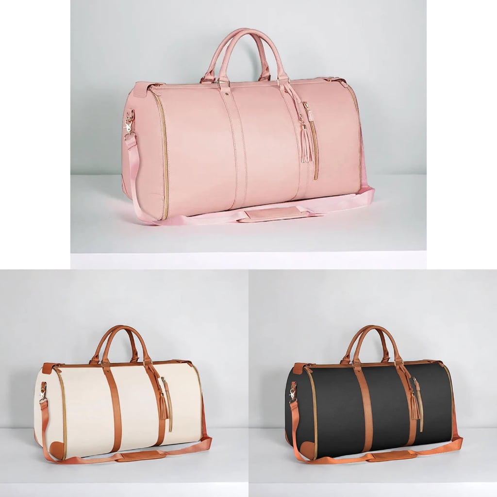 Osdhezcn Garment Bag with Shoulder Strap PU Folding Suit Bag for Man Women Travel Bag