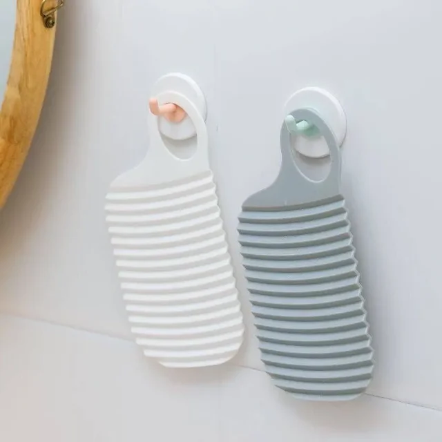 Tabla de lavar mini portátil - Juego de 2 tablas plásticas con agujeros (blanca y gris) ideal para estudiantes